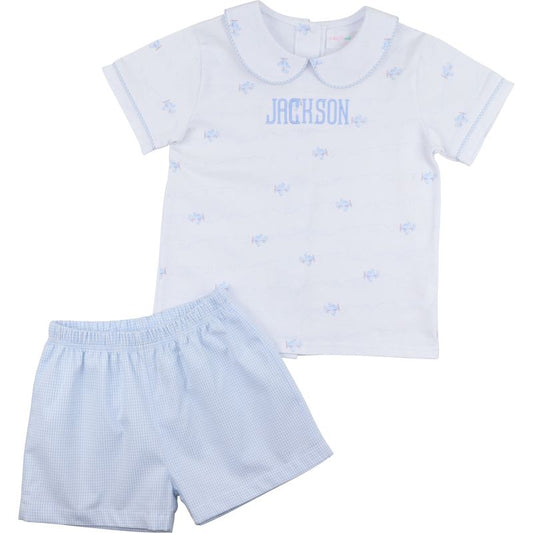Airplane Print Short Set