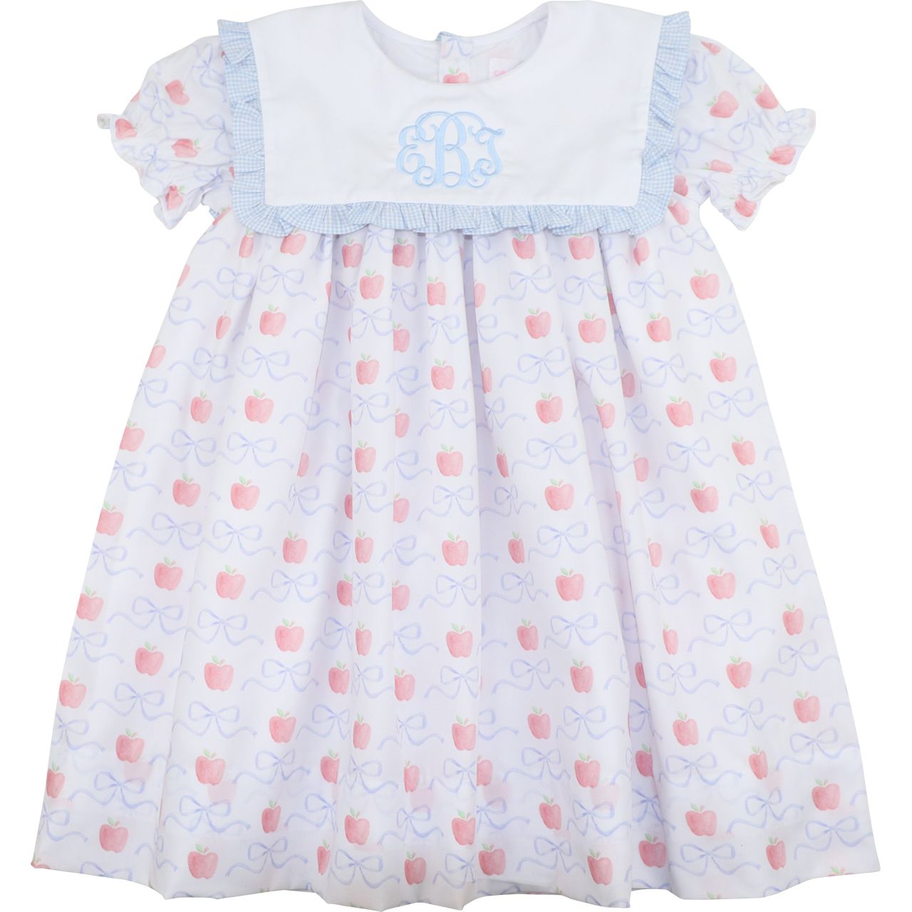 Apple And Bow Square Collar Dress