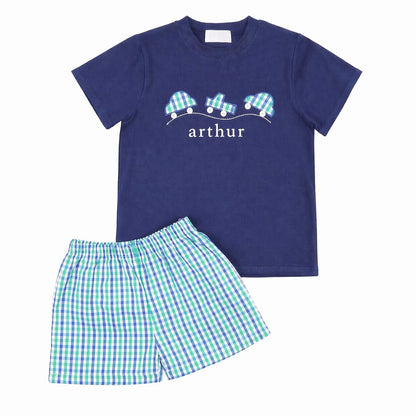 Applique Cars Short Set1