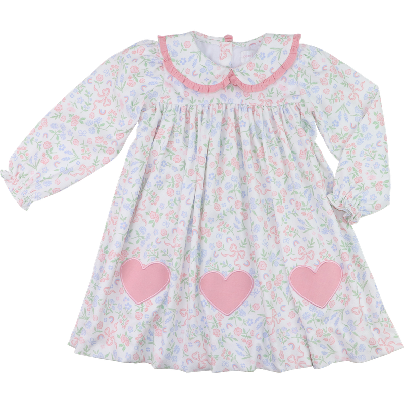 Applique Heart Knit Dress
