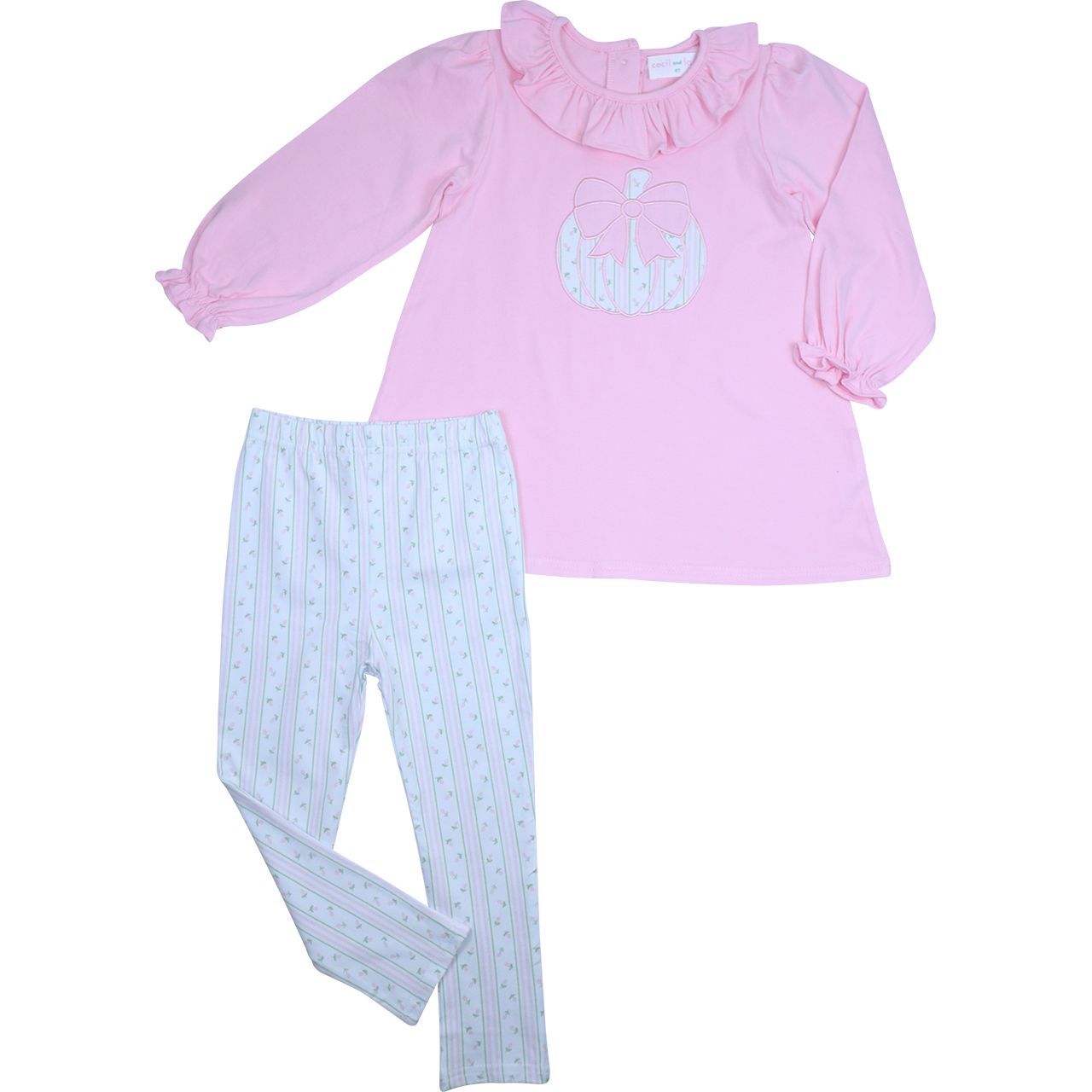 Applique Pumpkin Knit Legging Set