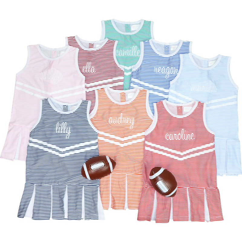 Maroon Sriped Lycra Tennis/Cheer Dress - Cecil & Lou