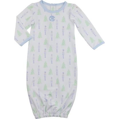 Baby onesie with tree pattern on a white background