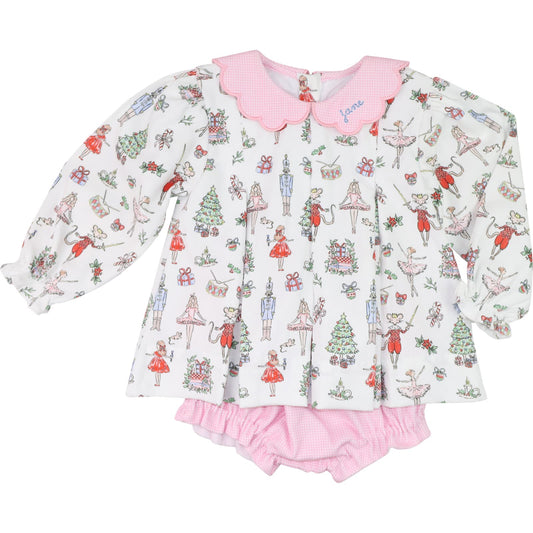 Ballerina Nutcracker Corduroy Diaper Set