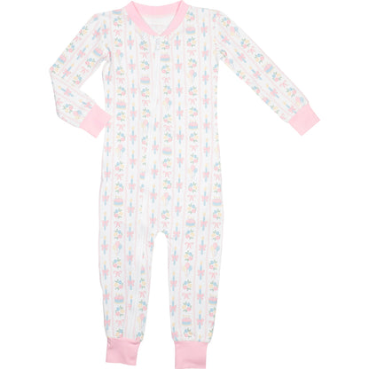 Birthday Cake And Candles Knit Zipper Pajamas front