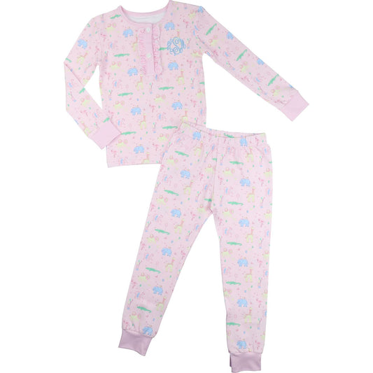 Birthday Party Animals Knit Pajamas