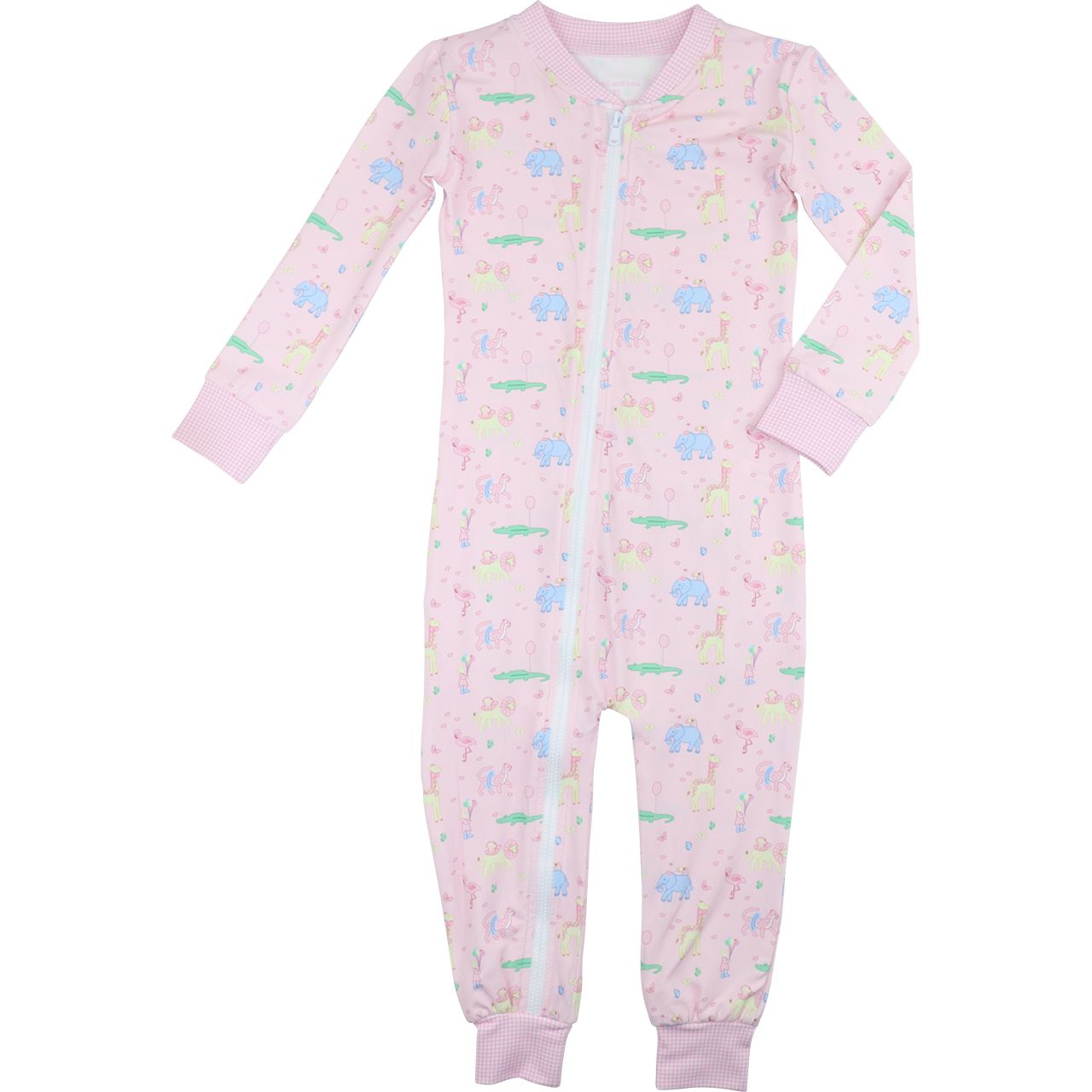 Birthday Party Animals Knit Zipper Pajamas