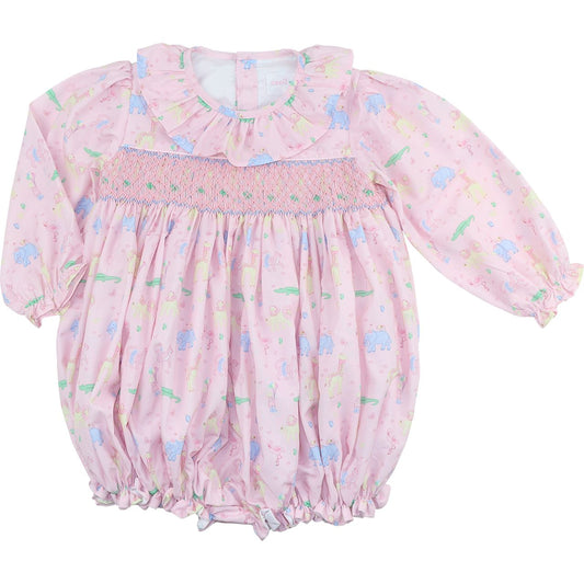 Birthday Party Animals Smocked Bubble