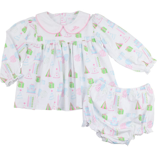 Birthday Print Knit Diaper Set