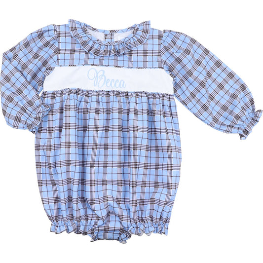 Blue And Brown Plaid Bubble