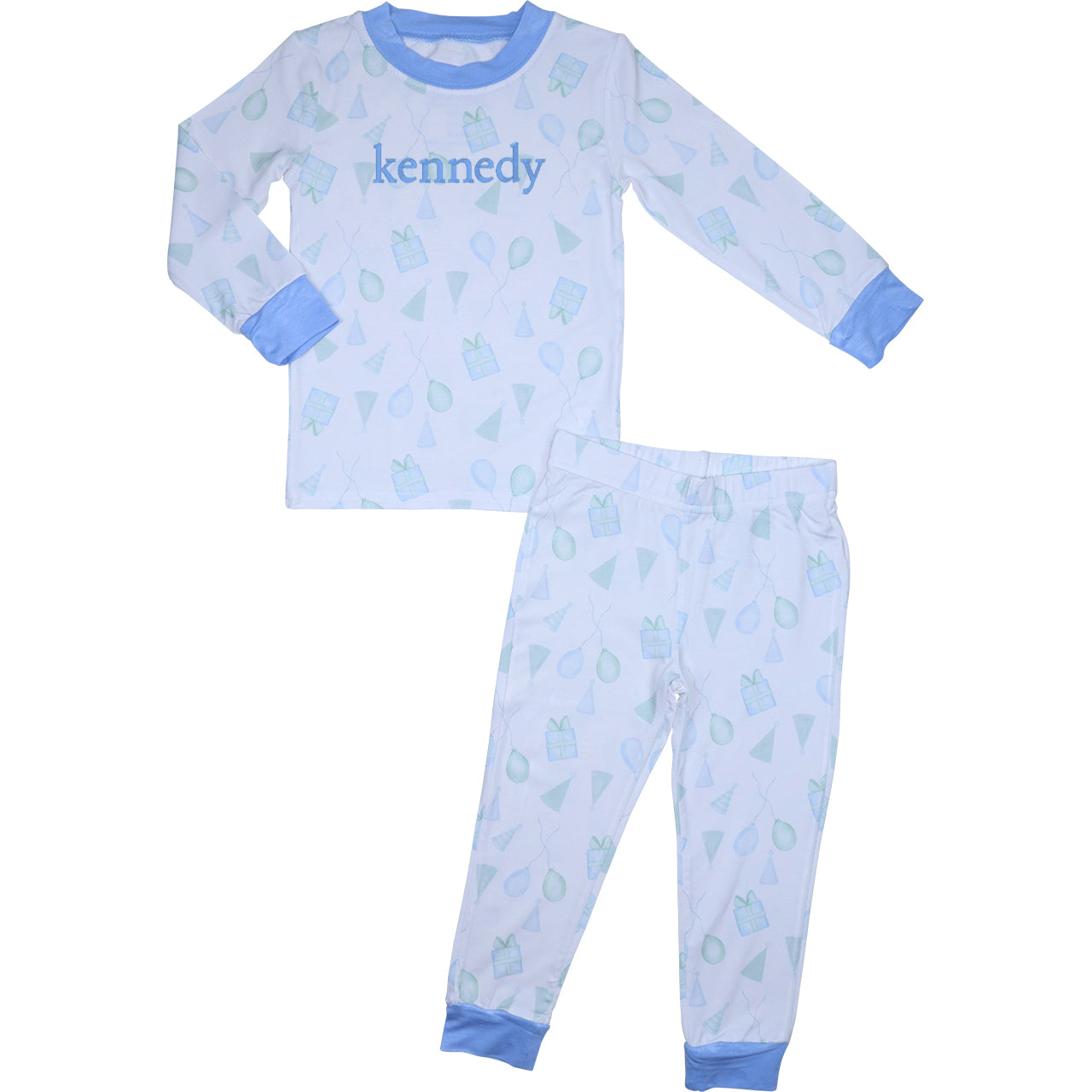 Blue And Green Knit Birthday Pajamas2