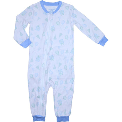 Blue And Green Knit Birthday Zipper Pajamas