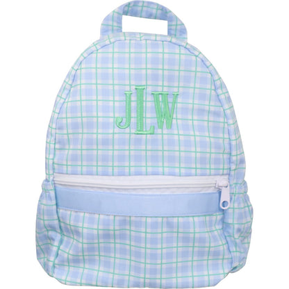 Blue And Green Plaid Backpack