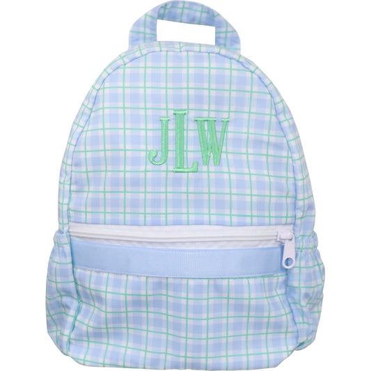 Blue And Green Plaid Backpack