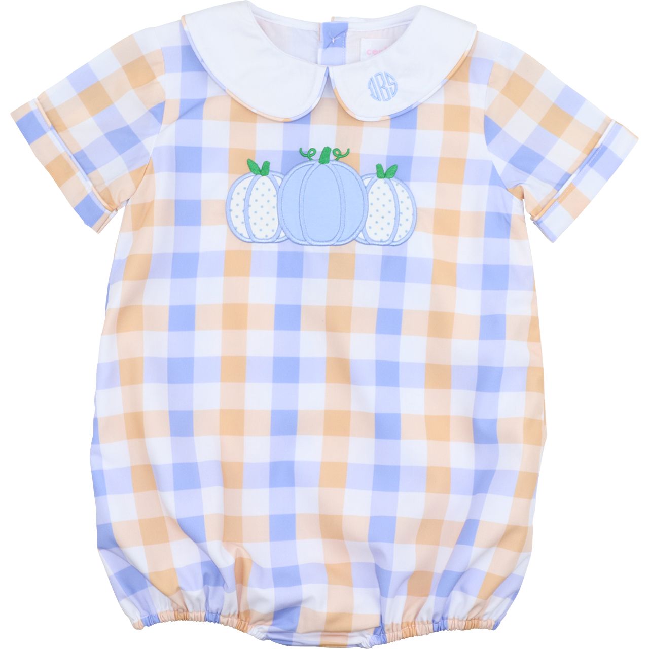 bubble with checkered pattern and pumpkin design on a white background