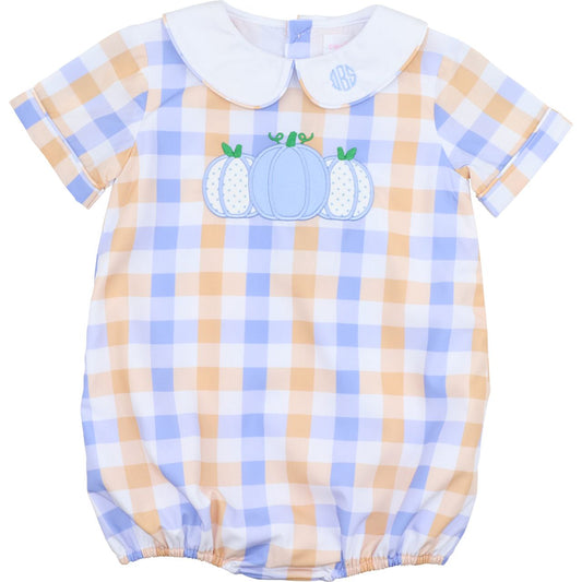 bubble with checkered pattern and pumpkin design on a white background