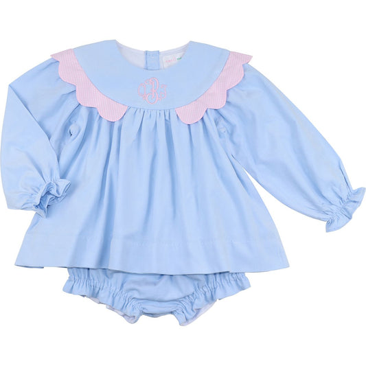 Blue And Pink Corduroy Diaper Set