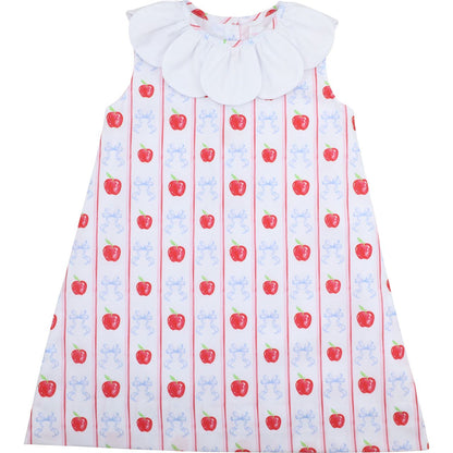 Blue And Red Apple And Bow Dress