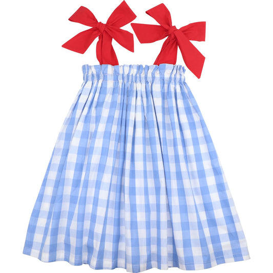 Blue And Red Check Tie Dress