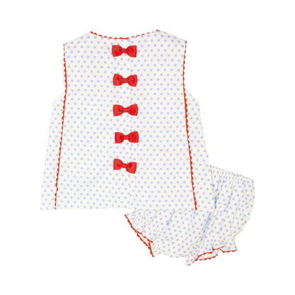 Blue And Red Dot Diaper Set