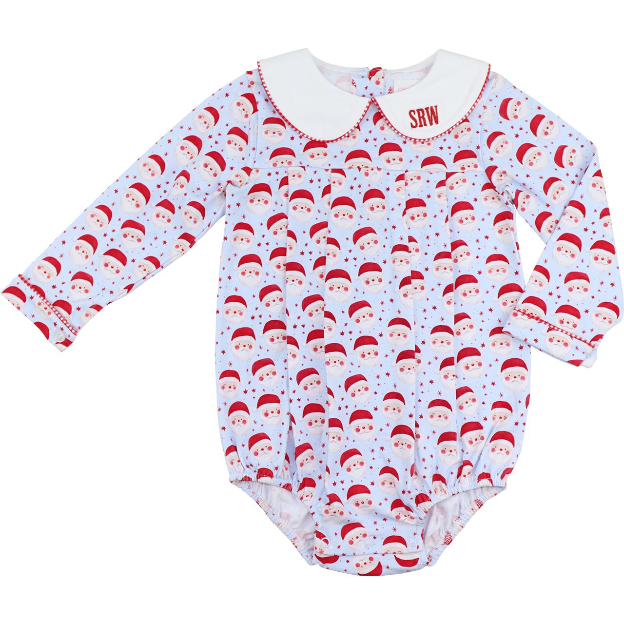 Blue And Red Knit Santa Print Bubble