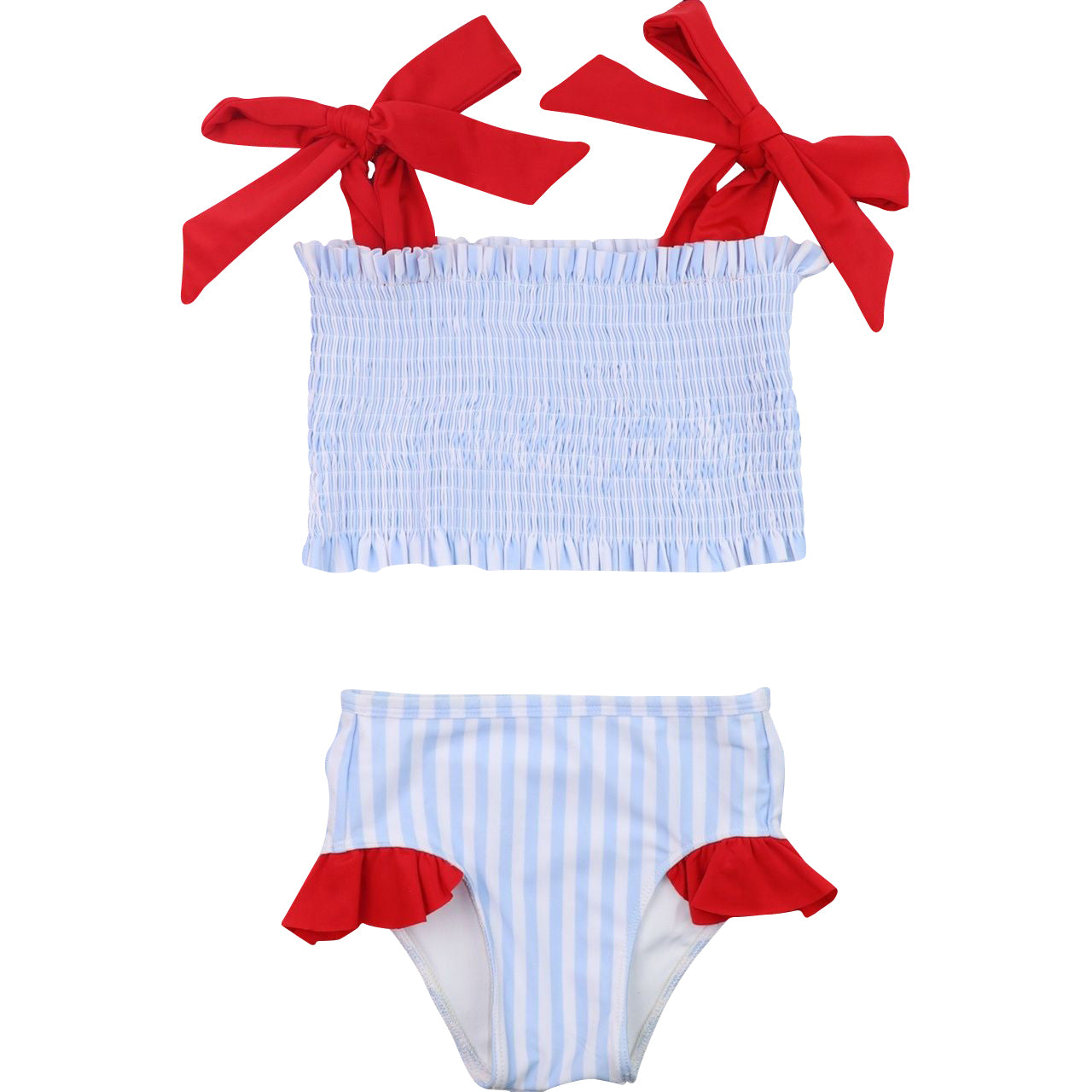 Blue And Red Striped Bikini1
