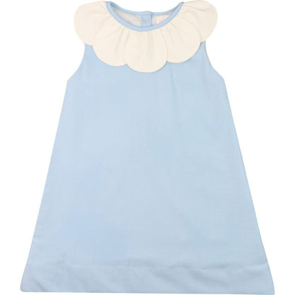 Blue And White Petal Collar Dress