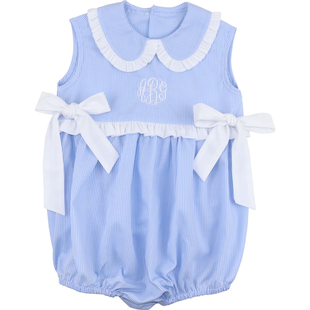 Blue And White Striped Bow Bubble