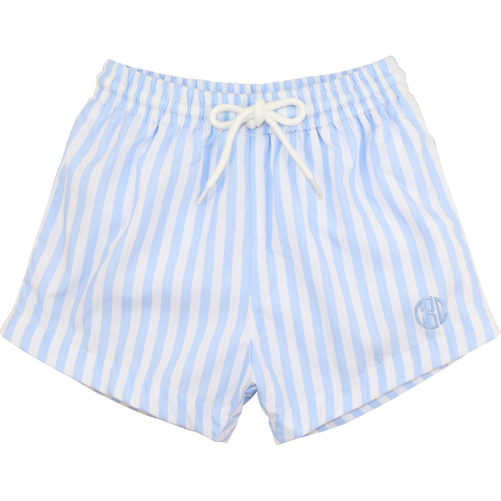 Blue And White Striped Swim Trunks