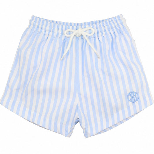 Blue And White Striped Swim Trunks3