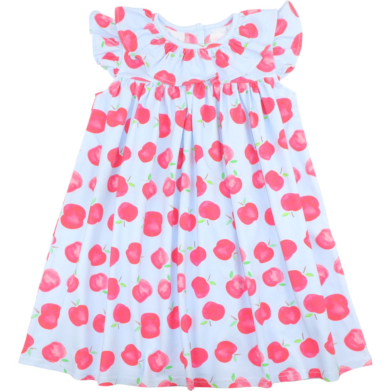 Blue Apple Print Knit Dress