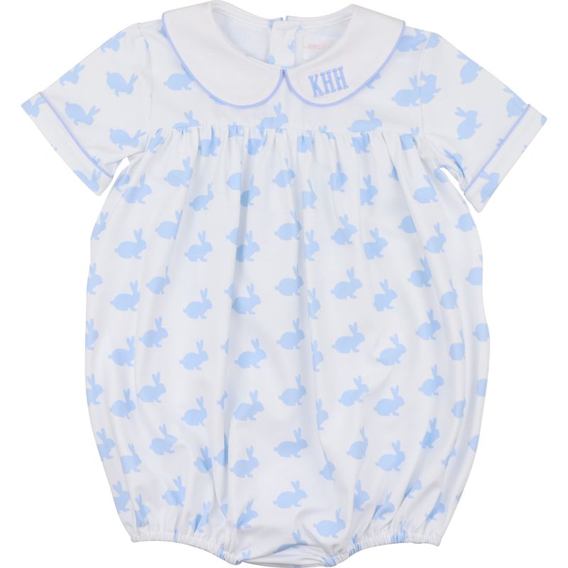 Blue Bunny Print Knit Bubble