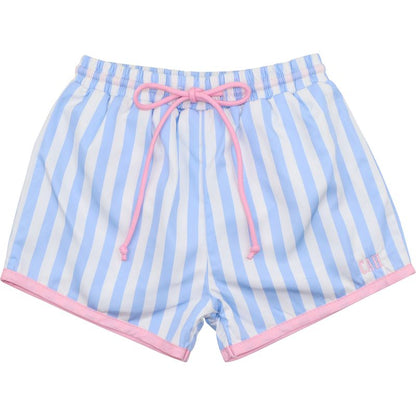 Blue Cabana Striped Swim Trunks