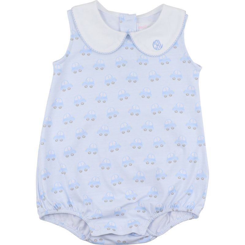 Blue Car Print Knit Bubble