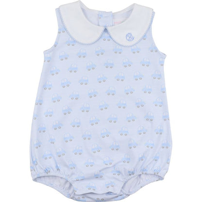 Blue Car Print Knit Bubble