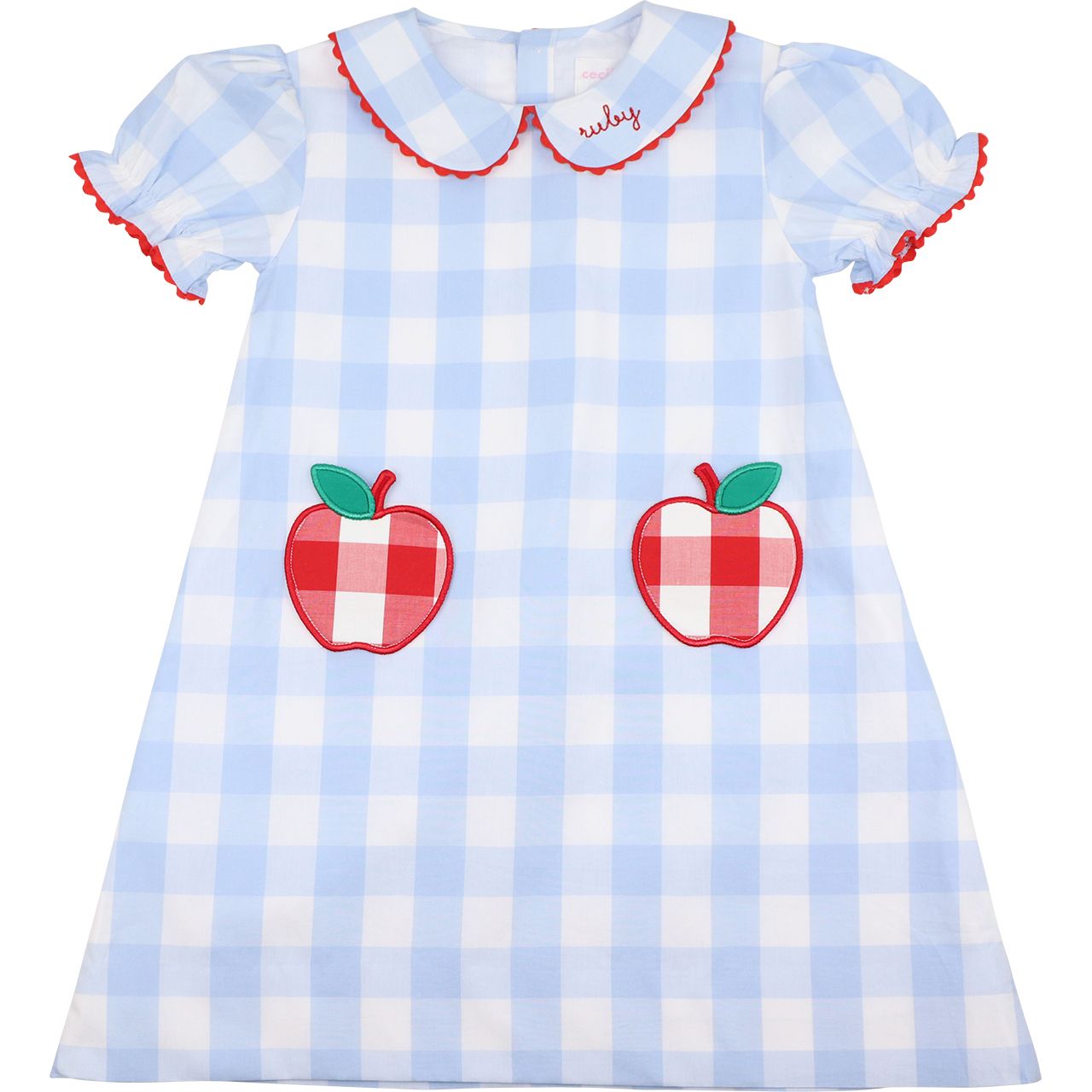 Blue Check Apple Pocket Dress