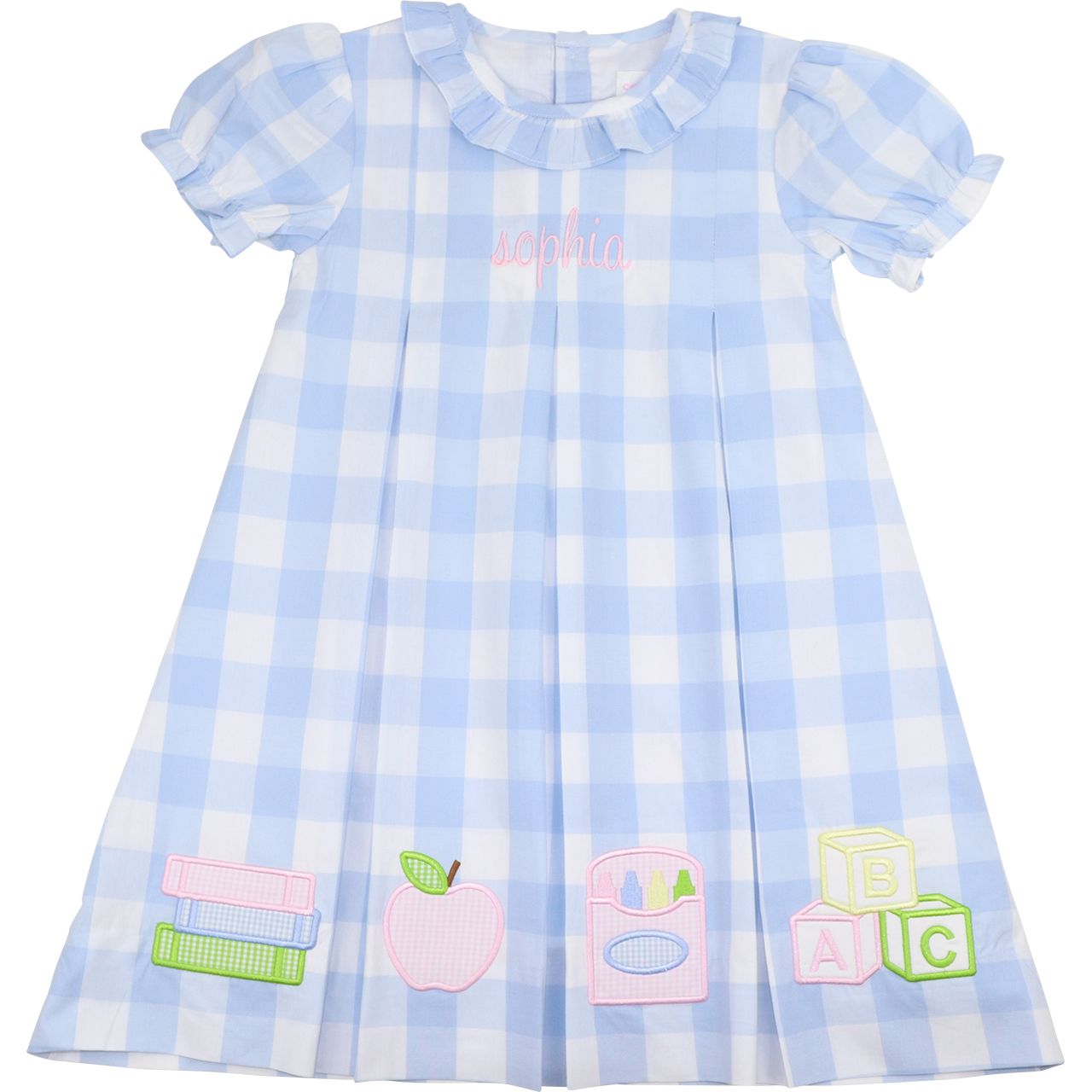 Blue Check Back To School Dress