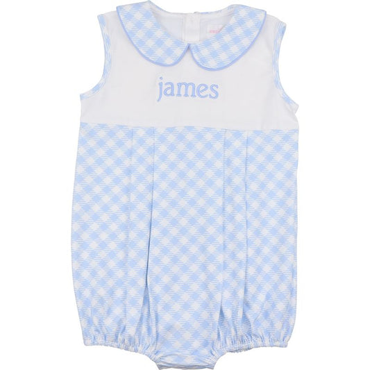 Blue Check Knit Bubble