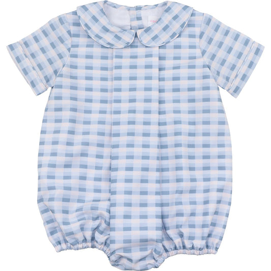 Blue Check Pleated Bubble