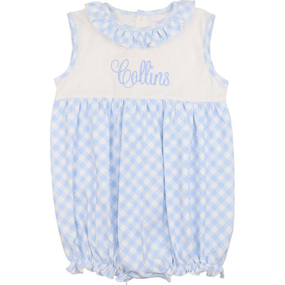 Blue Check Ruffle Bubble
