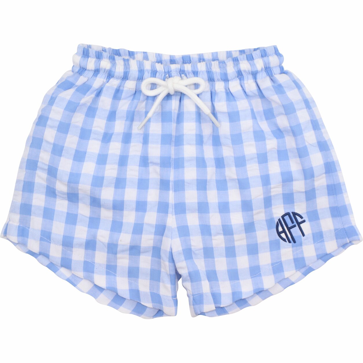 Blue Check Seersucker Swim Trunks2