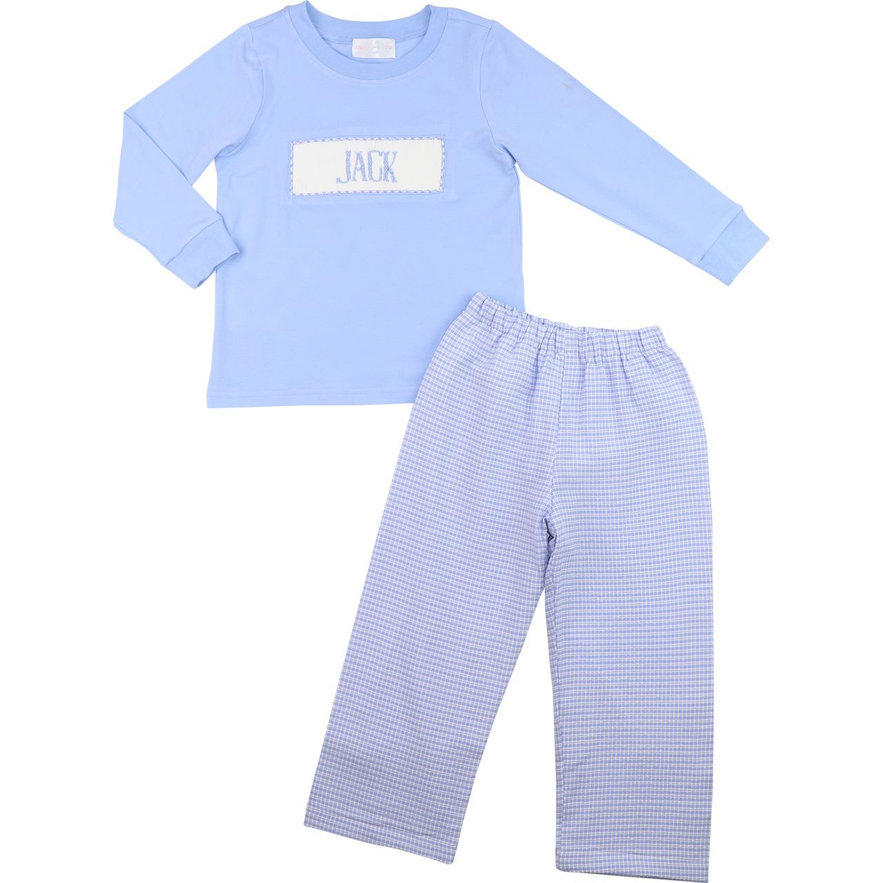 Blue Custom Smocked Pant Set