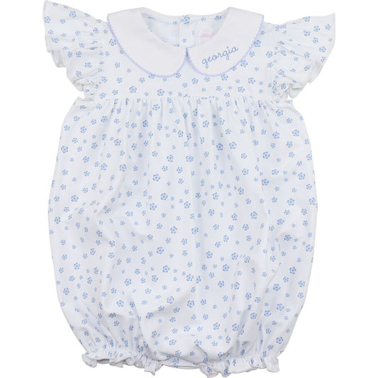 Blue Daisy Print Knit Bubble