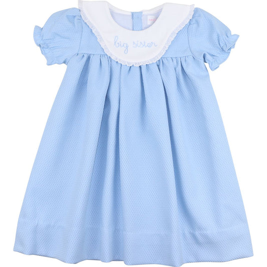 Blue Embroidered Big Sister Dress
