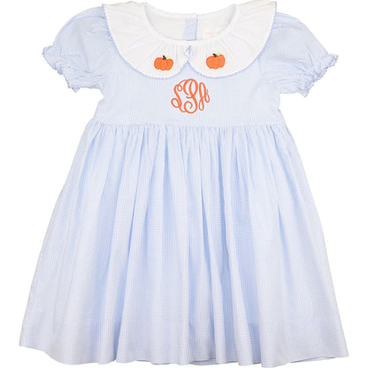 Blue Embroidered Pumpkins Dress