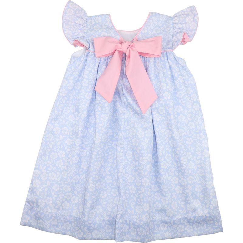 Blue Floral Bow Dress