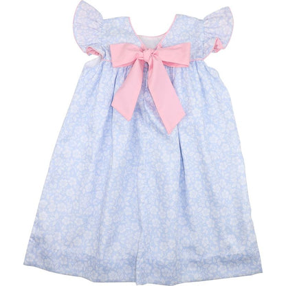 Blue Floral Bow Dress