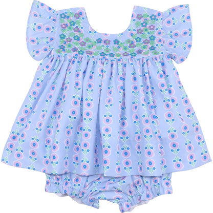 Blue Floral Fiesta Diaper Set