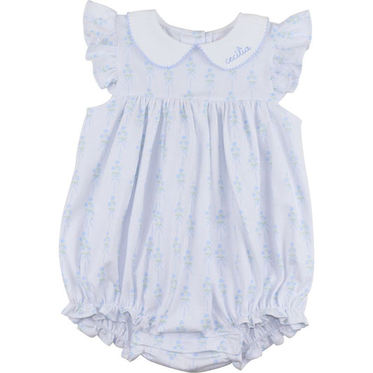 Blue Floral Knit Bubble