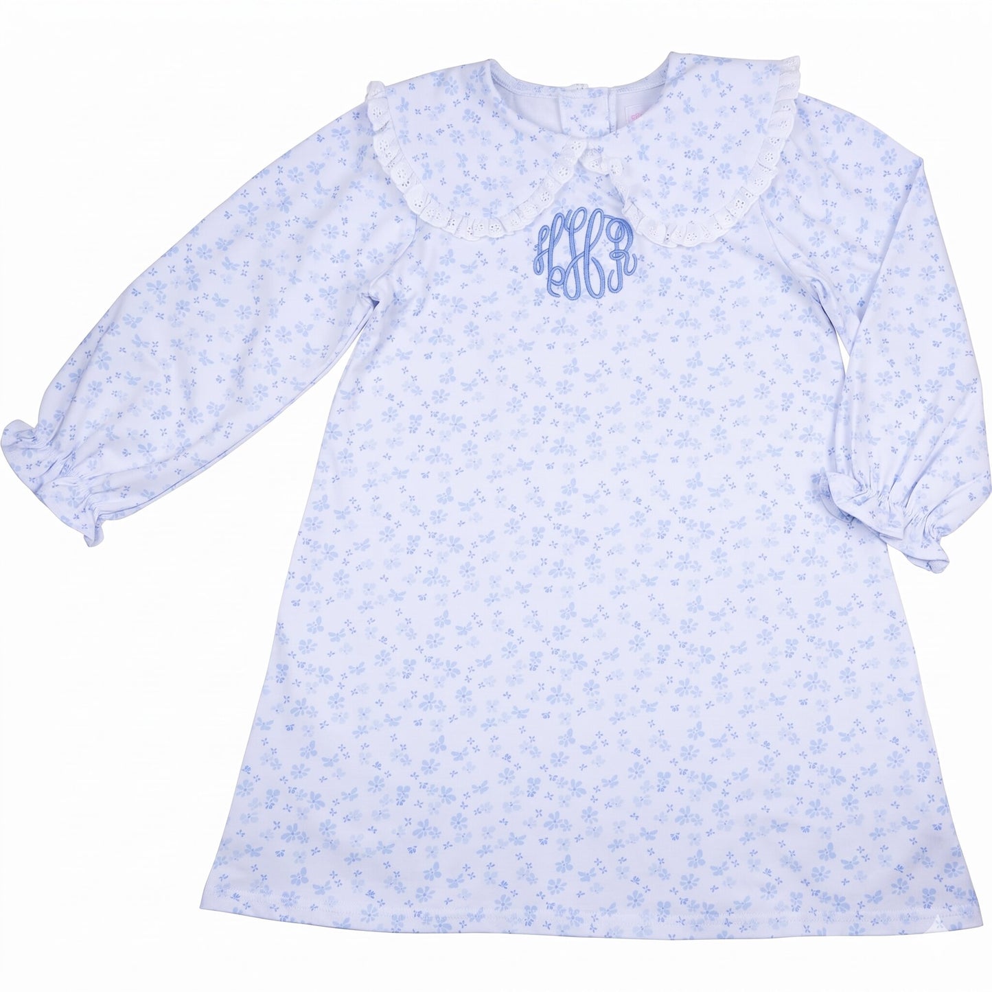 Blue Floral Knit Dress1